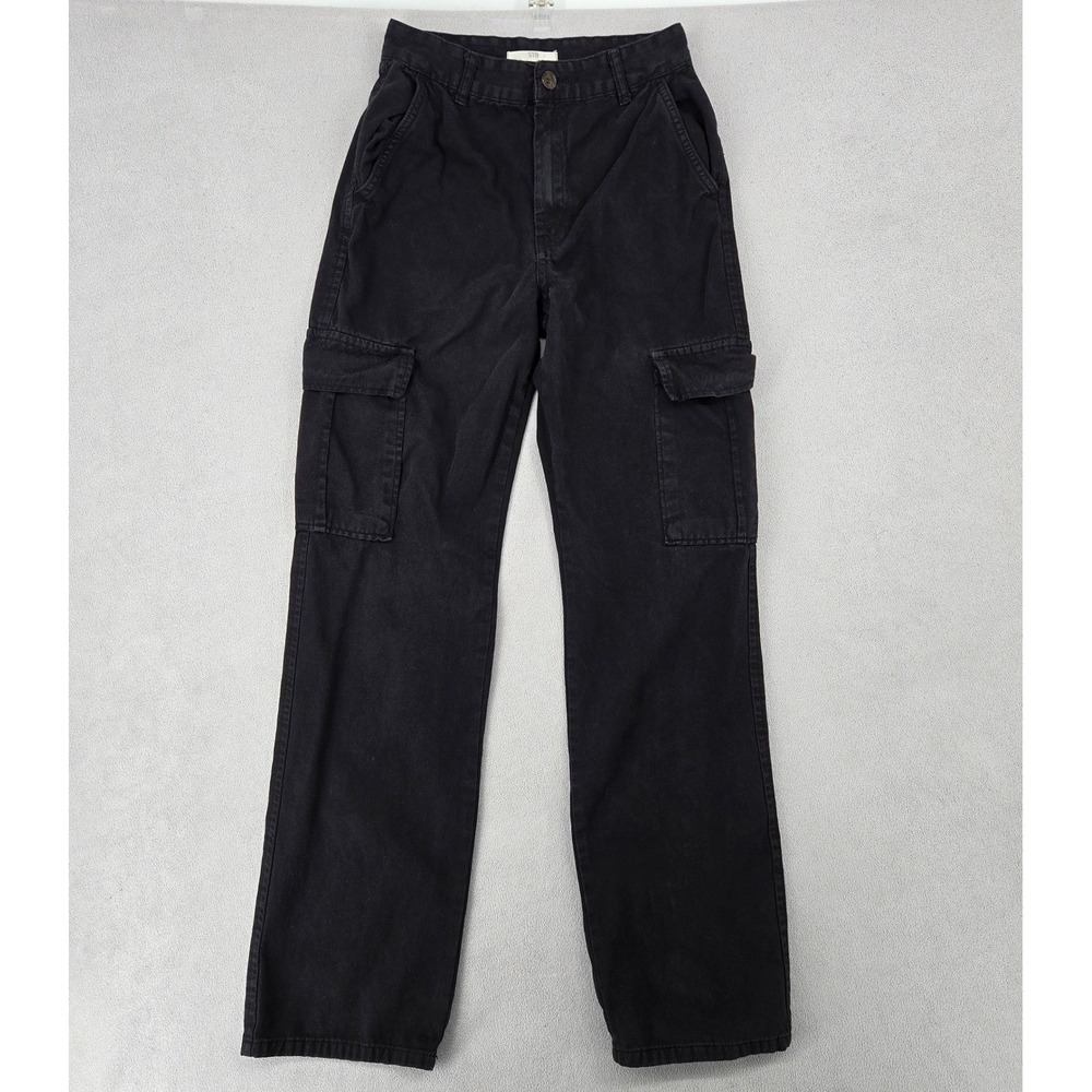 ASOS STR Women Size 6 Tall Black Cargo Pants Utility Streetwear Straight Leg